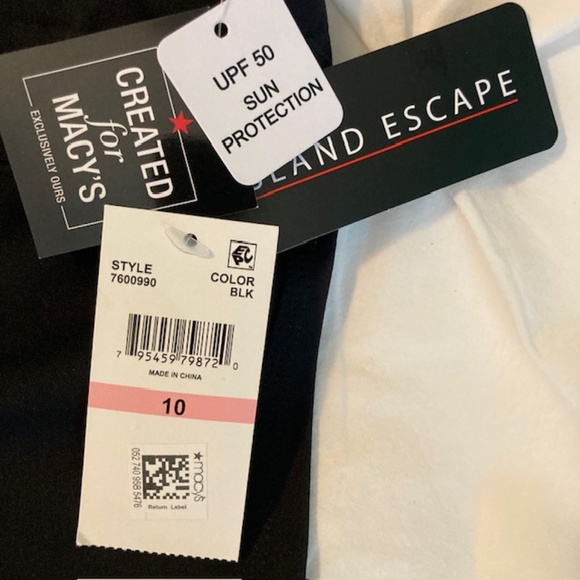 Island Escape Womens Tie-Front UPF 50 Shorts Black Size 10 NWT - Picture 4 of 7